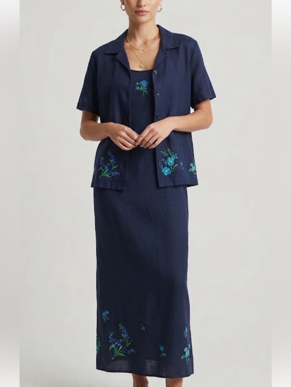 Studio Ease Linen Blend Dress Set